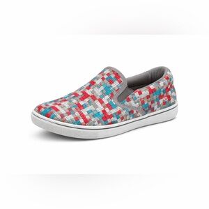 Bernie Mev Verona Multicolor Woven Slip On Sneakers Comfort Stretch NIB